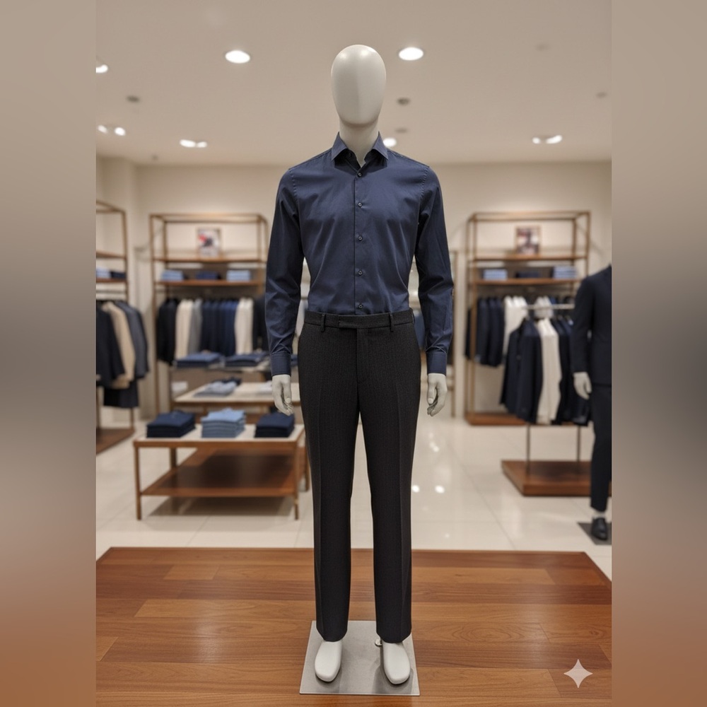Hugo Boss Navy Blue Dress Shirt